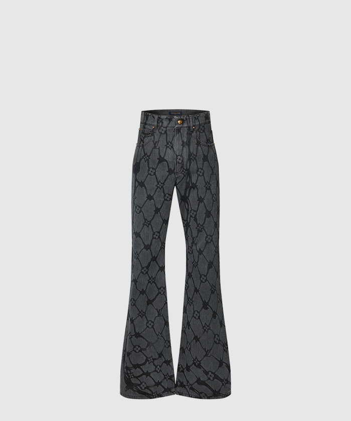 [LOUIS VUITTON-루이비통]모노그램 데님 플레어드 팬츠 1AFQF6