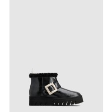 [ROGER VIVIER-로저비비에]페이턴트 가죽 앵클 부츠 7163