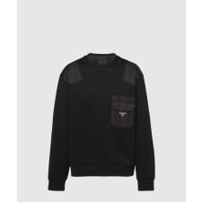 [PRADA-프라다]리나일론 디테일 코튼 스웨트셔츠 UJL35B