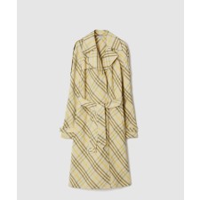 [BURBERRY-버버리]롱 체크 리넨 트렌치코트 80900561
