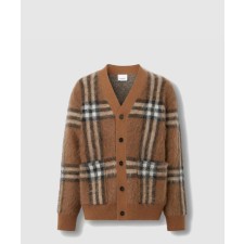 [BURBERRY-버버리]체크 울 모헤어 블렌드 자카드 손흥민 카디건 80579071