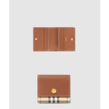 [BURBERRY-버버리]빈티지 체크 및 가죽 작은 접이식 지갑 80622861