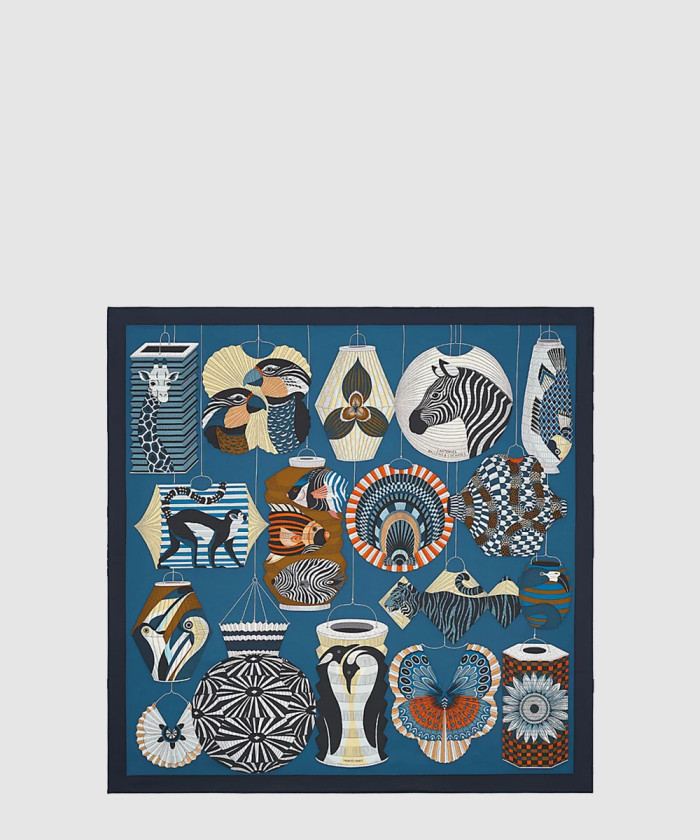 [HERMES-에르메스]Lanternes, Ballons et Cocardes 90 까레 실크 스카프