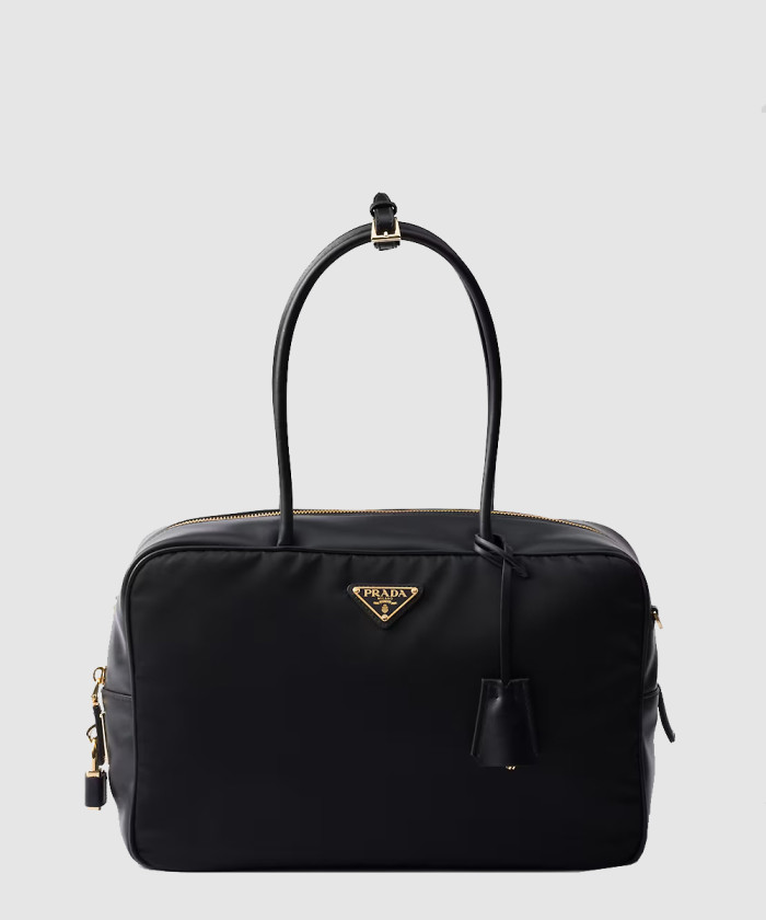 [PRADA-프라다]자물쇠가 있는 라지 리나일론 및 가죽 탑 핸들백 1BB131