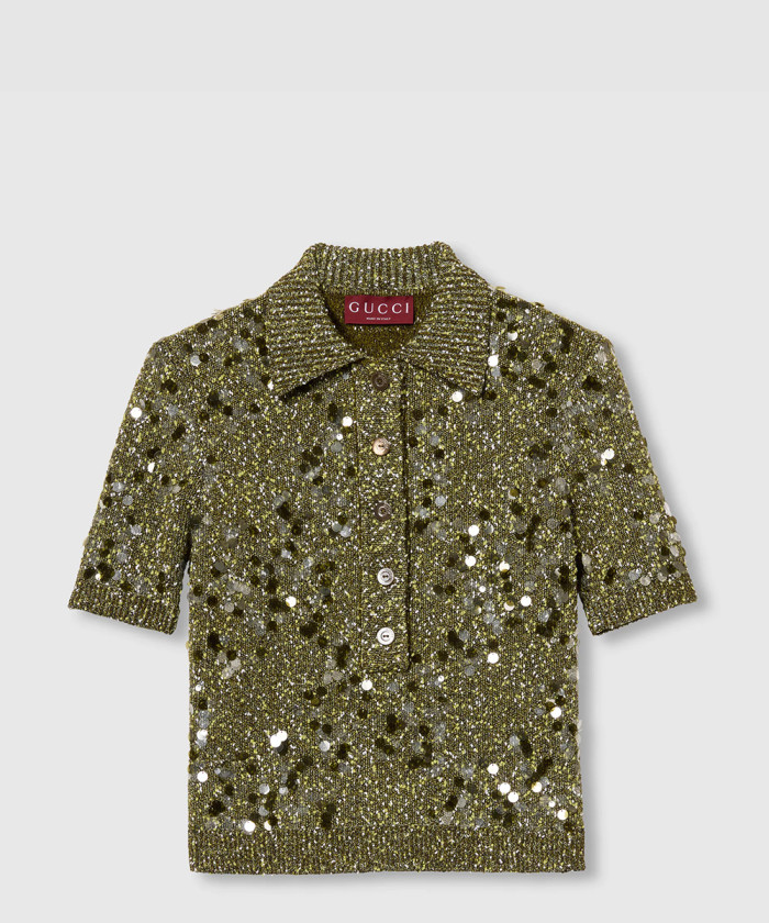 [GUCCI-구찌]비스코스 트위드 블렌드 폴로 셔츠 798148