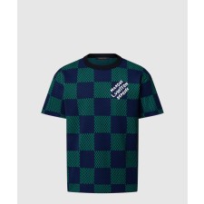 [LOUIS VUITTON-루이비통]자카드 다미에 쇼트 슬리브드 코튼 크루넥 1AHBCU