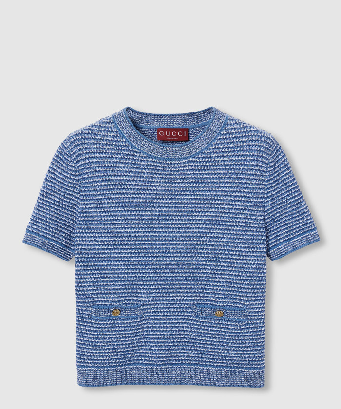 [GUCCI-구찌]파인 코튼 크루넥 탑 818647