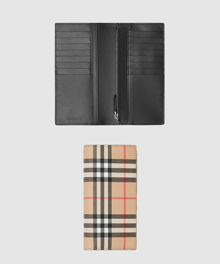 [BURBERRY-버버리]빈티지 체크 E-캔버스 장지갑 80166131