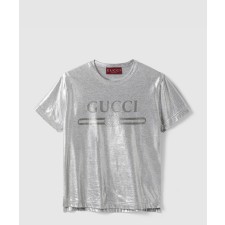 [GUCCI-구찌]프린트 라미네이트 코튼 티셔츠 805285