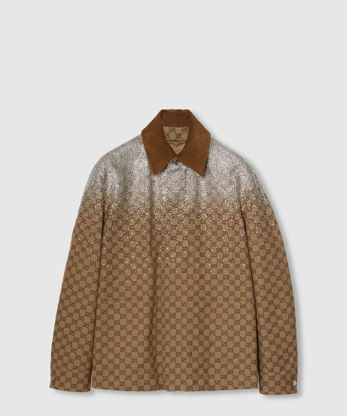 [GUCCI-구찌]엠보싱 캔버스 재킷 크리스털 GG 프린트 813283