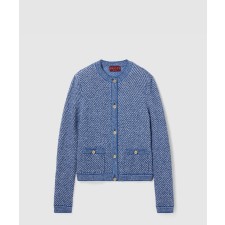 [GUCCI-구찌]파인 코튼 크루넥 가디건 ‎818643