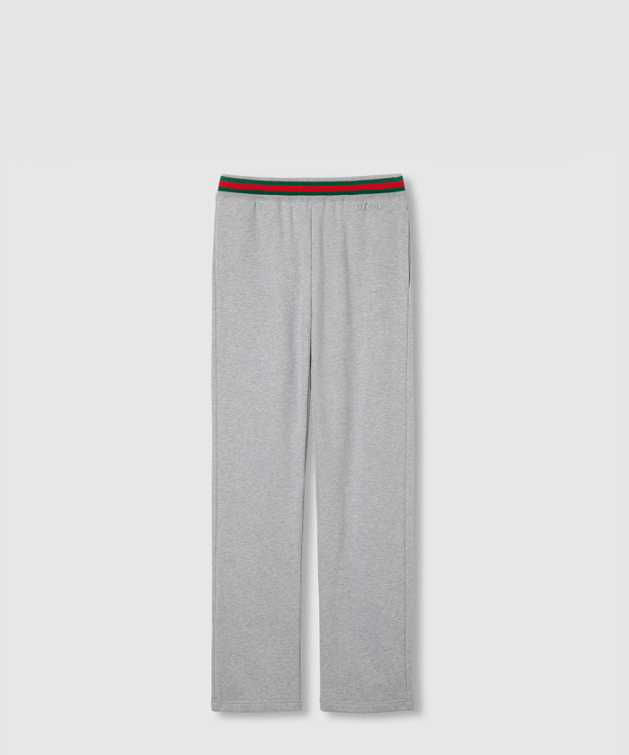 [GUCCI-구찌]웨빙이 있는 코튼 저지 조깅 팬츠 813653