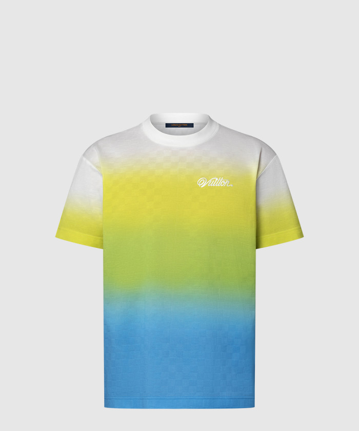 [LOUIS VUITTON-루이비통]다미에 그라디언트 자카드 코튼 티셔츠 1AGTS5