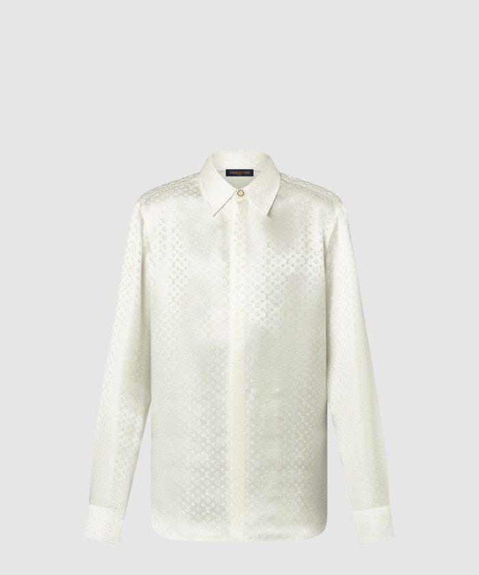 [LOUIS VUITTON-루이비통]모노그램 롱 슬리브드 실크 셔츠 1AFJUF