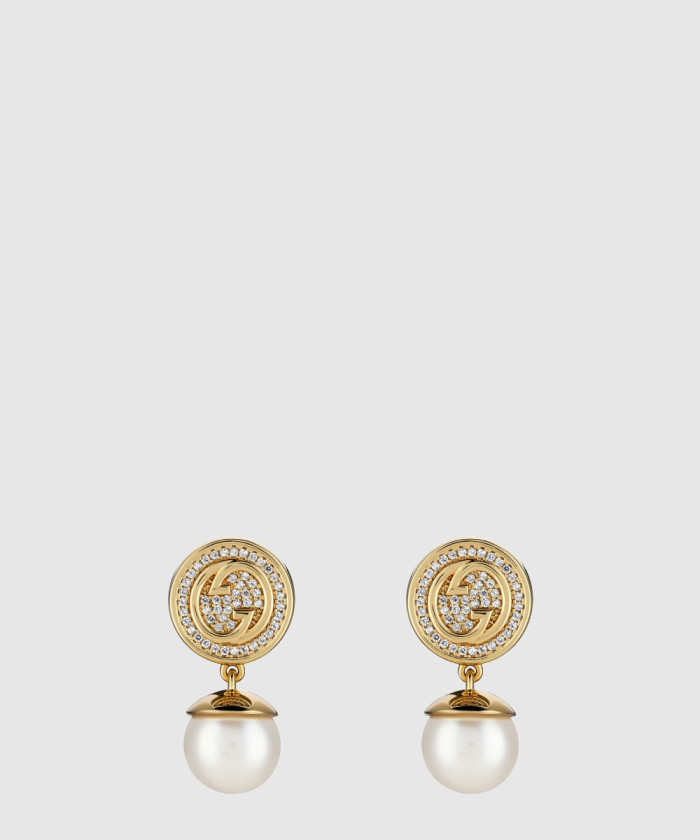 [GUCCI-구찌]블론디 시리즈 크리스털 진주 귀걸이 815151