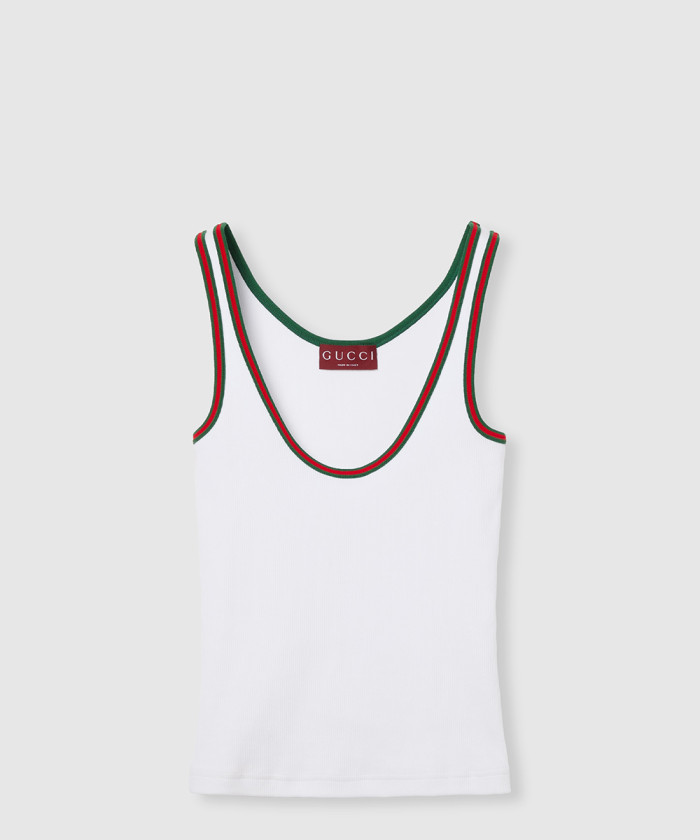 [GUCCI-구찌]웹 코튼 리브 탱크 탑 815851