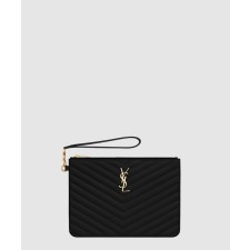[SAINT LAURENT-생로랑]마틀라세 가죽 소재의 모노그램 파우치 379039