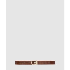 [SAINT LAURENT-생로랑]크로커다일 엠보스드 가죽 소재의 리버서블 벨트 828728
