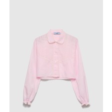 [PRADA-프라다]자수 크롭 바티스트 셔츠 P445IR