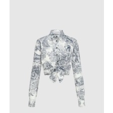 [DIOR-디올]Dioriviera 크롭 타이 블라우스 541B6