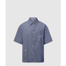 [LOUIS VUITTON-루이비통]엠브로이더드 샴브레이 쇼트 슬리브드 셔츠 1AHVVX