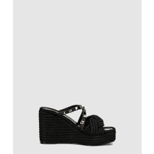 [VALENTINO-발렌티노]가죽 에스파드릴 웨지 샌들