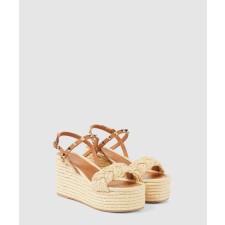 [VALENTINO-발렌티노]가죽 에스파드릴 웨지 샌들