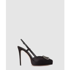 [VALENTINO-발렌티노]브이로고 새틴 슬링백 펌프스