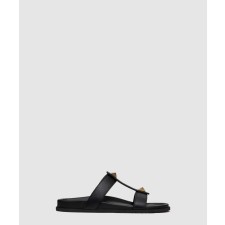 [VALENTINO-발렌티노]로만 스터드 송아지 가죽 슬라이드 샌들