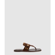 [VALENTINO-발렌티노]플라스터 캐스터 스터드 스웨이드 통 샌들