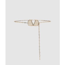 [VALENTINO-발렌티노]브이로고 크리스탈 임벨리시드 체인벨트