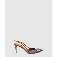 [VALENTINO-발렌티노]데님 슬링백 펌프스