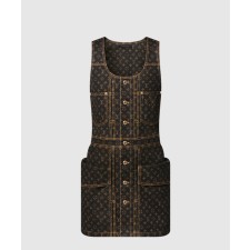[LOUIS VUITTON-루이비통]모노그램 데님 버튼 프런트 드레스 1AIBB1