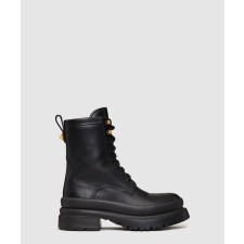 [VALENTINO-발렌티노]로만 스터드 송아지 가죽 밀리터리 앵클 부츠