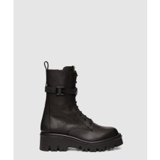 [VALENTINO-발렌티노]캠프사이트 송아지 가죽 군용 부츠