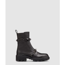 [VALENTINO-발렌티노]톤온톤 스터드가 달린 송아지 가죽 앵클 부츠