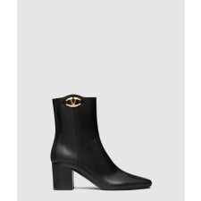 [VALENTINO-발렌티노]가죽 미드힐 앵클 부츠