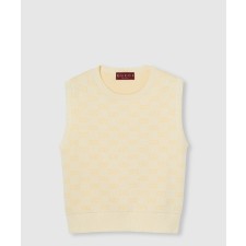 [GUCCI-구찌]파인 GG 코튼 슬리브리스 탑 821143