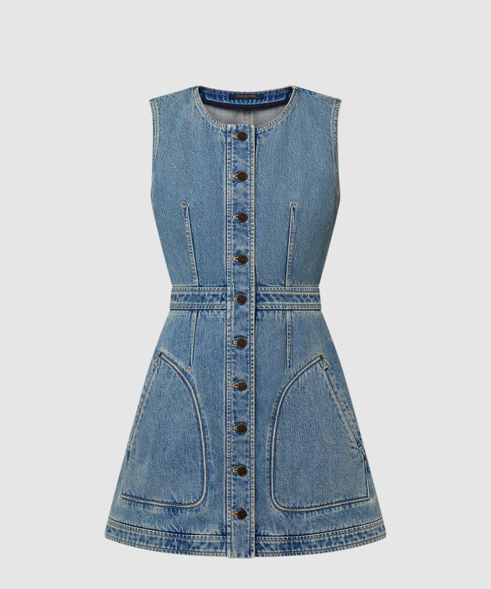 [LOUIS VUITTON-루이비통]버튼 프론트 데님 드레스 1AHHS0