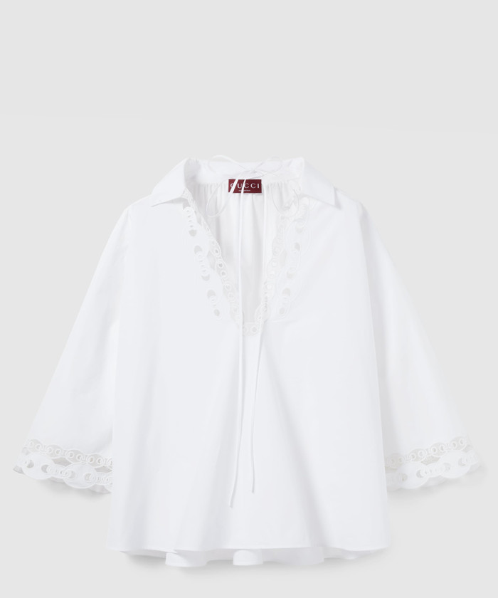 [GUCCI-구찌]자수 코튼 포플린 셔츠 ‎826591