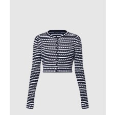 [LOUIS VUITTON-루이비통]스캘럽 스트라이프 가디건 1AHJ21