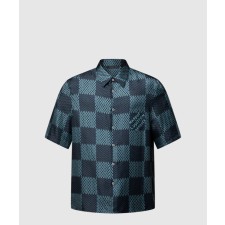 [LOUIS VUITTON-루이비통]다미에 쇼트 슬리브드 실크 셔츠 1AHVXV
